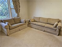 Needs deep clean. Loveseat 64 x 36 x 28" Couch 88