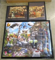 (3) Framed Puzzle Pictures