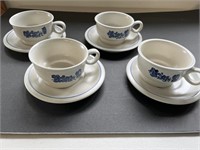 (4) Pfaltzgraff Cups & Saucers - Yorktowne Pattern