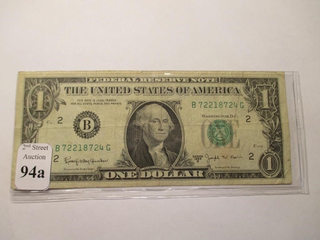 1963 One Dollar Barr Note