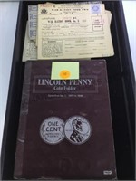 PARTIAL LINCOLN PENNY ALBUM & WAR RATION BOOKS