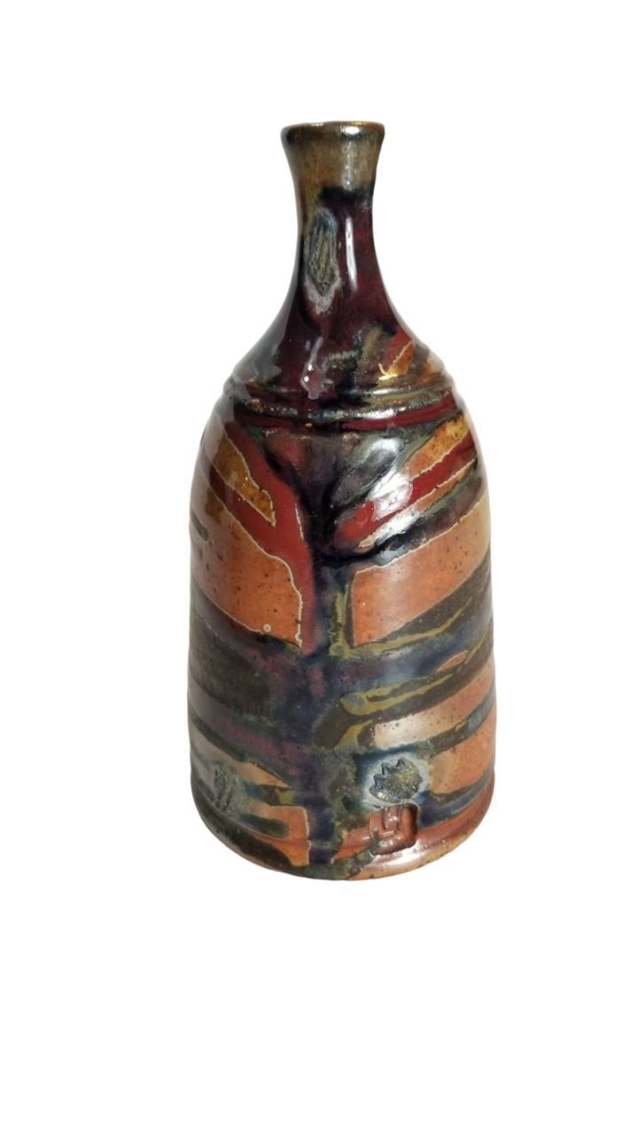 Marked Studio Pottery Shino Glaze Vase