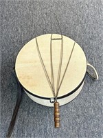 Vintage Rug Beater 30” and Large Hat Box 16”