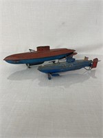 Antique Pressed Steel Toy Submarines