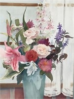 Signed Floral Still Life Watercolor