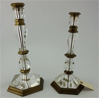 (2) Decorative Crafts Inc glass and brass