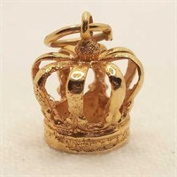 18K Gold Crown Charm Tested