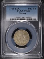 1764-EDC SAXONY 1/12 THALER COIN