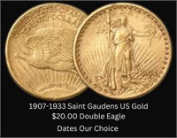 1907-1933 Saint Gaudens $20.00 Gold Double Eagle