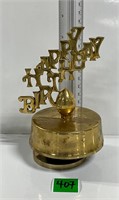 Vtg Brass Flambro Happy Birthday Musical