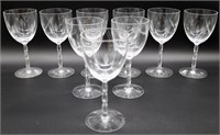 VTG Crystal Fostoria Etched Wine Glasses