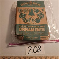 Box of Old Shiny Brite Christmas Balls w/Indents