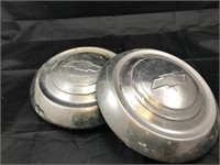 Pair of 9.5" Chevy Hubcaps