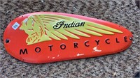 Metal Indian Motorcycle Tank Sign, 20" x 8"
