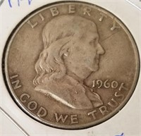 1960 D Franklin half dollar