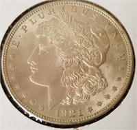 1921 Morgan silver dollar