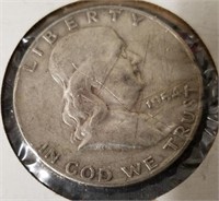 1954 D Franklin half dollar