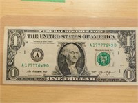 1 Dollars A Federal reserve note A 17777649 D