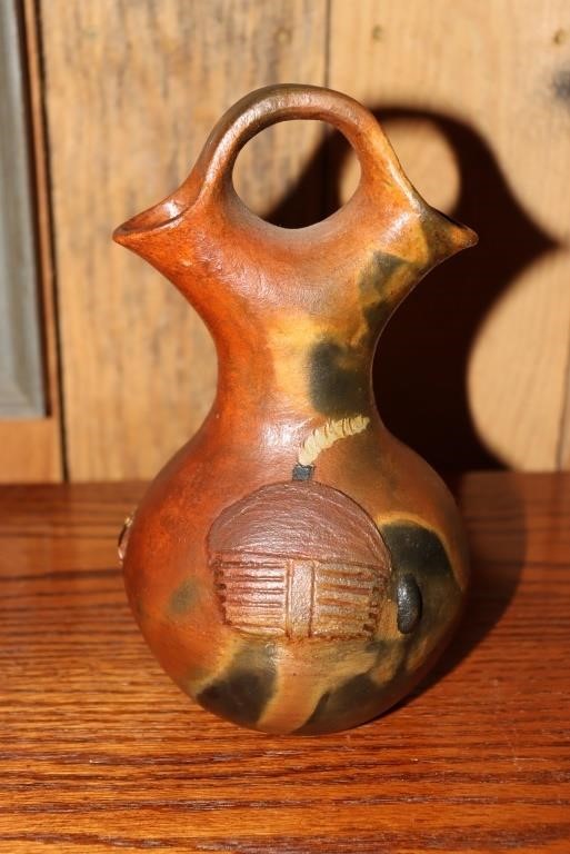 Native American Navajo pottery wedding vase