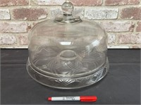 COVERED GLASS CAKEPLATE