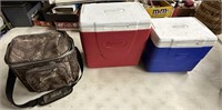 3 Coolers 2 Coleman & 1 Soft Pack Cammo clean