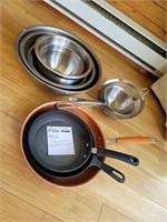 Cast Iron Frying Pans, Bowls and Sieves
