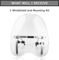$59 Motorcycle Windshield Windscreen 18"x16"