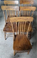 Set Of 5 Wooden Chairs