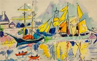 French Watercolor Signed P. Signac