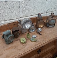 Interesting lot of old Lamps (7) and Compasses