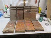 8 Antique Wood Plinth Blocks (12" x 5&1/4")