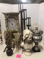 Magnolia Style Clock, Bust of Women, Decor