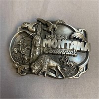 Montana Centennial Pewter Belt Buckle, 1989