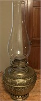 Brass oil lamp with number three banner  burner