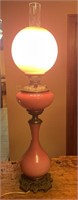Parlor lamp satin 38 inches tall 7 inch bass lamp