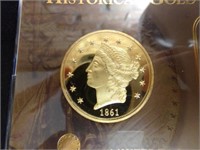 Historic Gold Eagle-1861 Paquet Dbl. Eagle Coin
