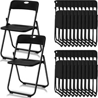 20 Pcs Plastic Folding Chair 350lb (Black)