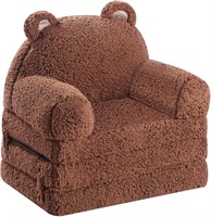 Sherpa Teddy Bear Toddler Couch with Tri Folding