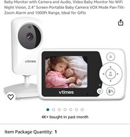 Baby Monitor with Camera and Audio, Video Baby