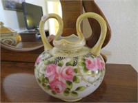 Handpainted Porcelain 2-handled Vase