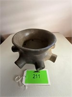 Tripod Clay Pot 8" Round, 6 1/2" Tall