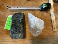 Quartz Crystal and Labradorite