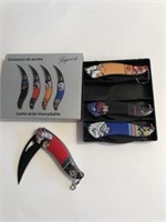 4 pc collectible Indian head knives