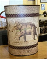 Metal waste basket with elephant motif   1441