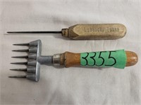 Vintage Ice Pick & 6-Prong Meat Tenderizer