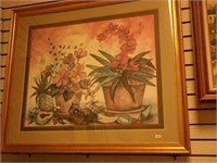 Framed limited edition print of flowers