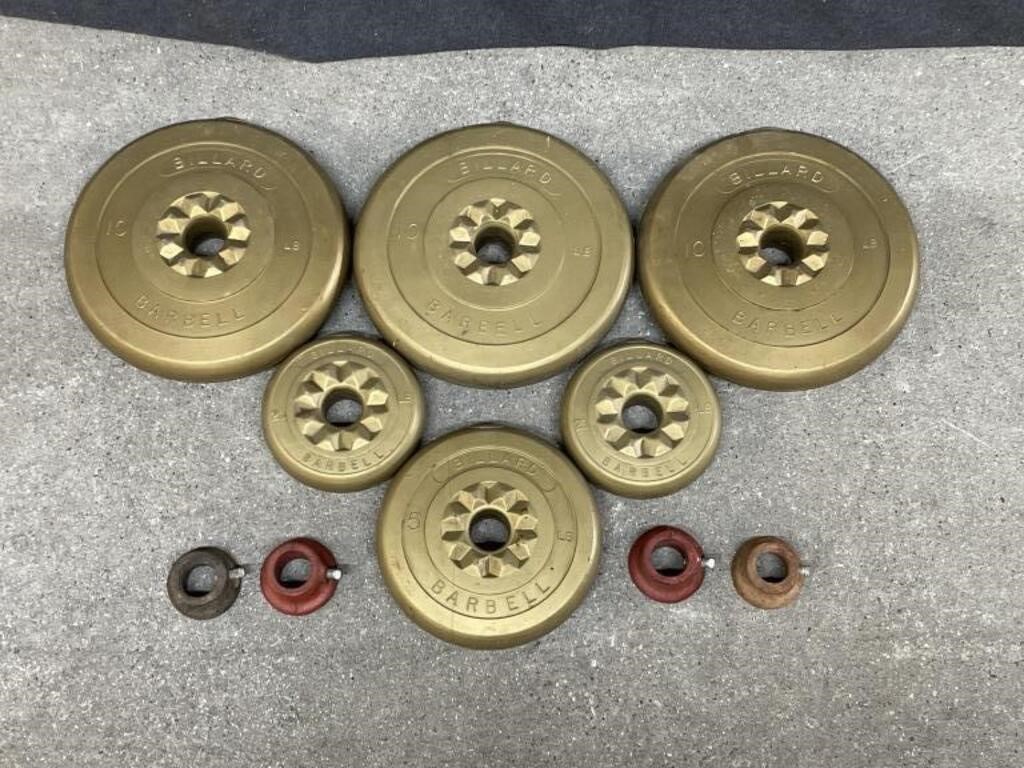 10, 5, 2.5 pound Weights and Clamps