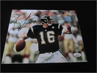 RYAN LEAF SIGNED 8X10 PHOTO CHARGERS JSA