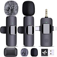 Dual Wireless Lapel Microphone for iPhone Android