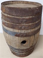 Antique Metal Banded Wooden Keg / Barrel